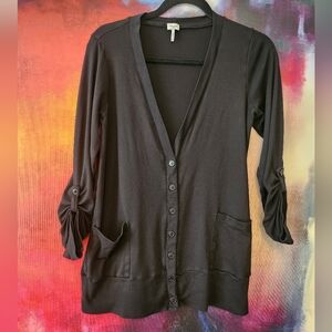 Black button-up cardigan